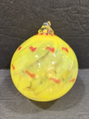 Vintage Large Multi Color Handblown Sphere‎ Suncatcher, Yellow Spere Suncatcher,